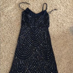 Adrianna Papell navy blue dress